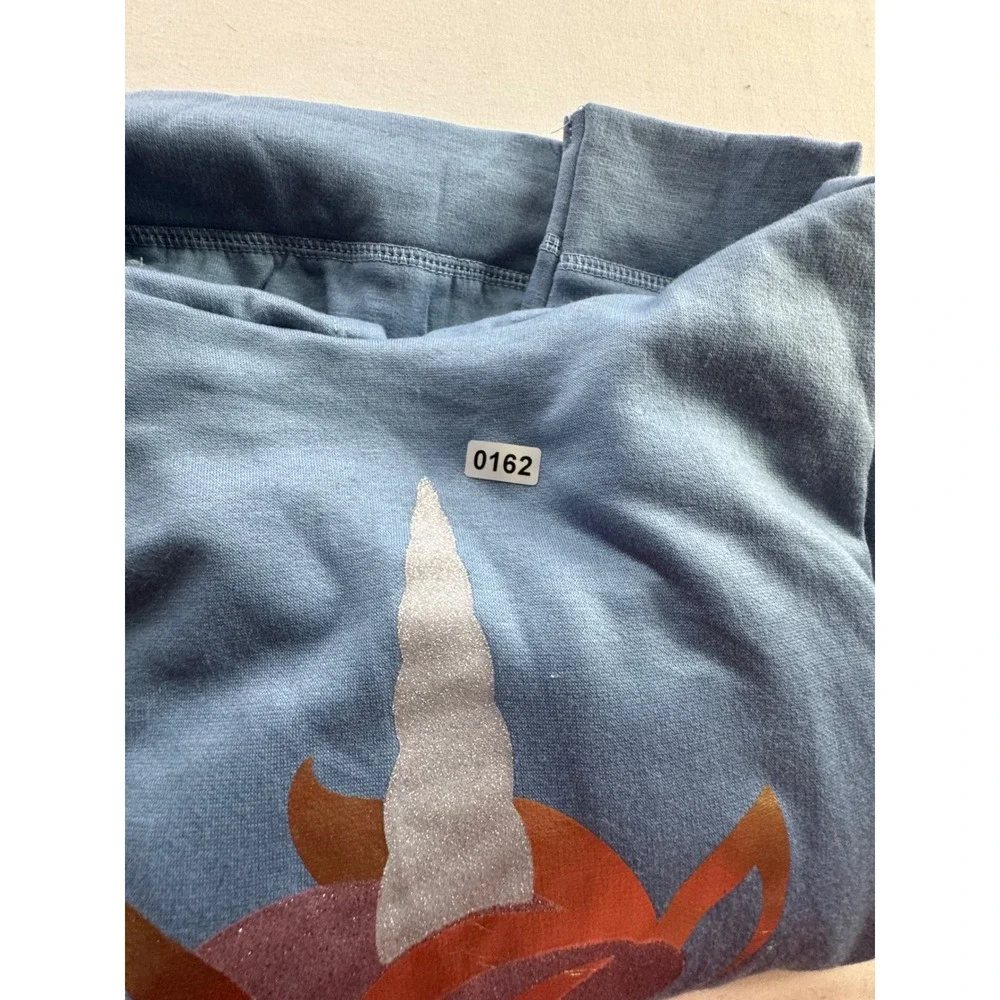 Extremely Me Outfit Set Girls 10/12 Blue Unicorn‎ Hoodie Heart Leggings 2pc Top